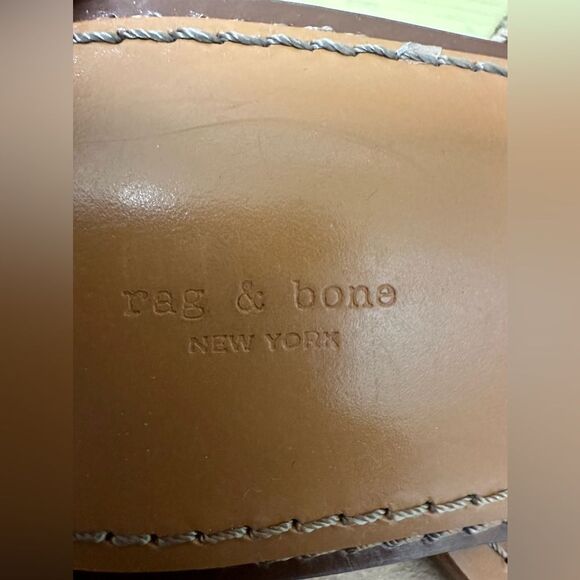 Rag & Bone Melrose khaki & green net slide sandals - Picture 4 of 4